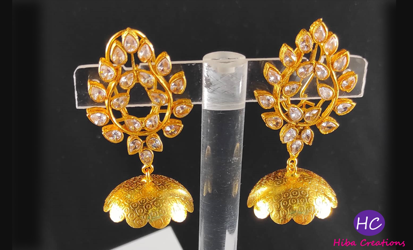Leaf Shaped Jhumka Earrings Design with Price in Pakistan 2021