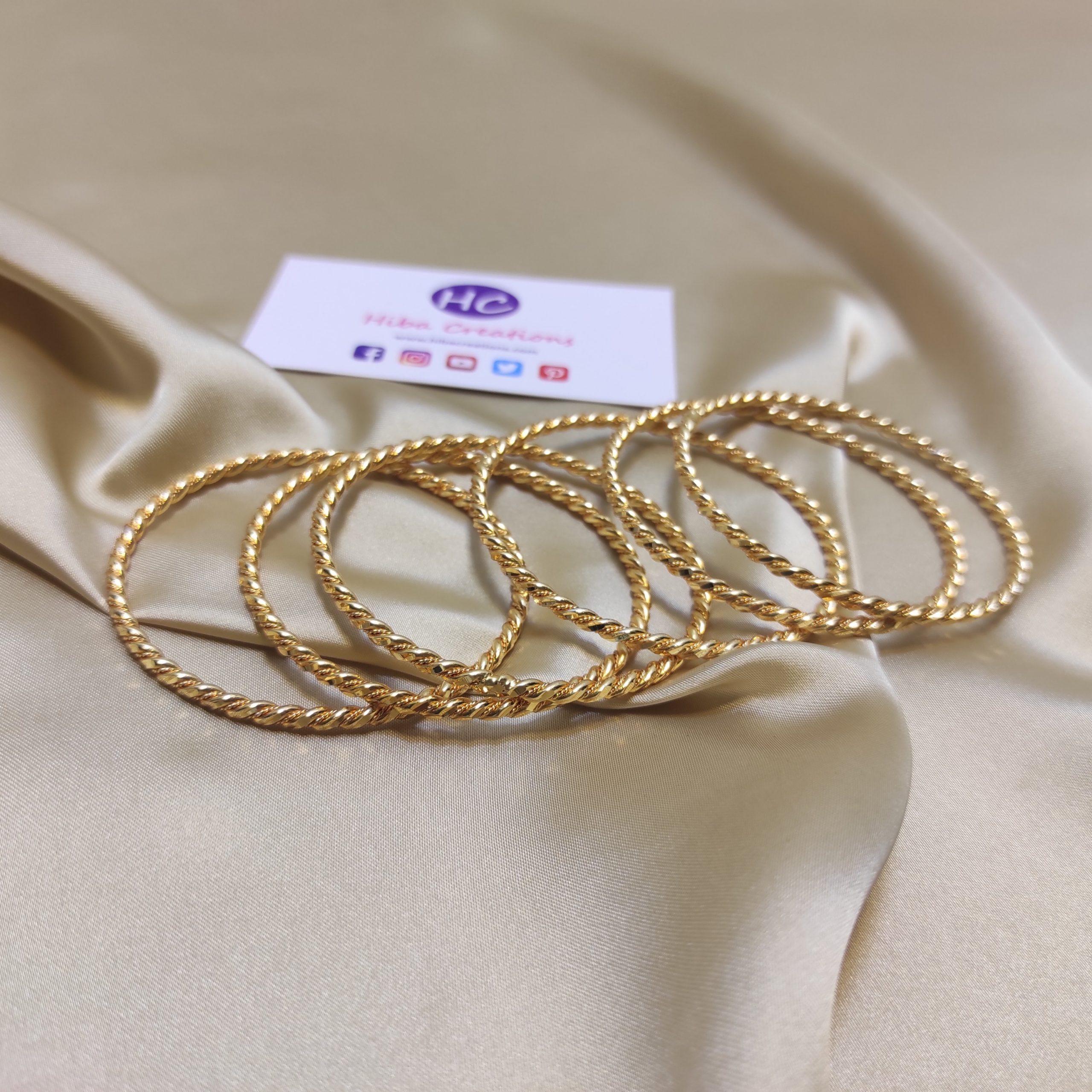 Latest Gold Plated Bangles Set with Price in Pakistan 2022 Online, New Bangles Design for Girls, Wedding Gold Plated Bangles 2022.